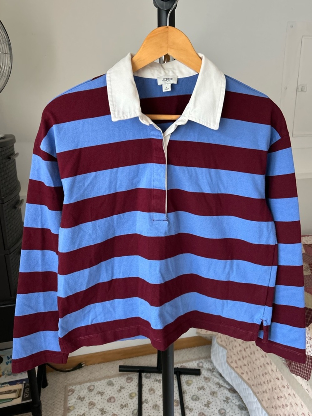 J. Crew Striped Rugby Long Sleeve Polo Shirt